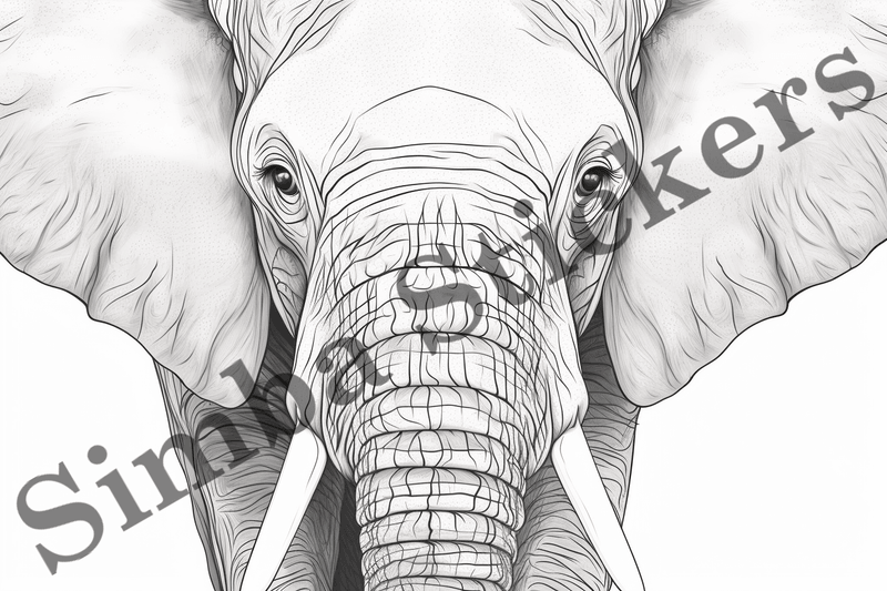 Colouring pages, Bundle of elephants, 10 images