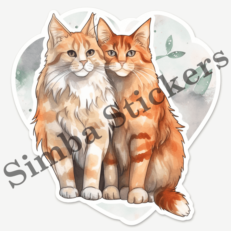 Maine Coon cats in love, image set, 10 images