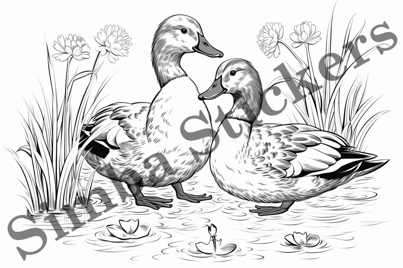 Colouring pages, Bundle of ducks, 10 images