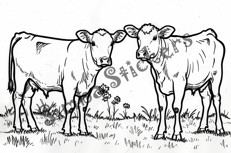 Colouring pages, bundle of cattle, 25 images 2