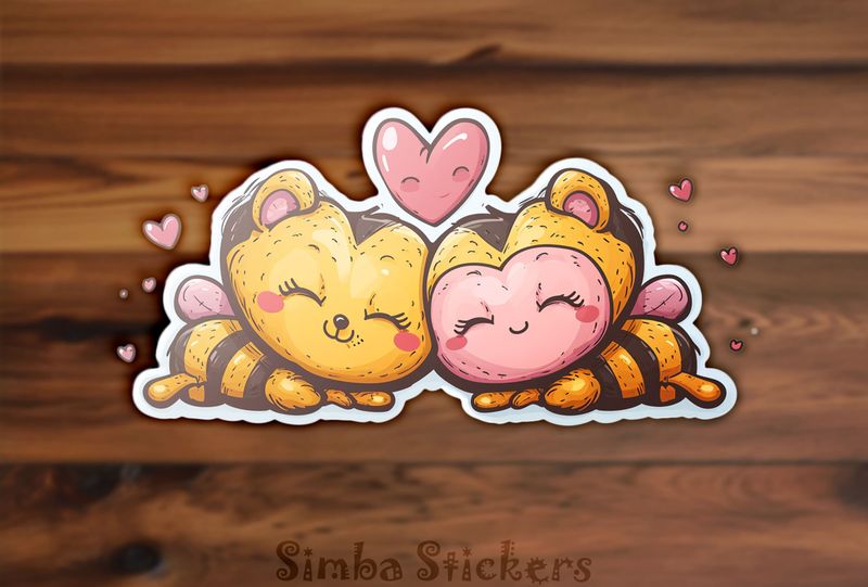 Bees in love sleeping cheek-to-cheek