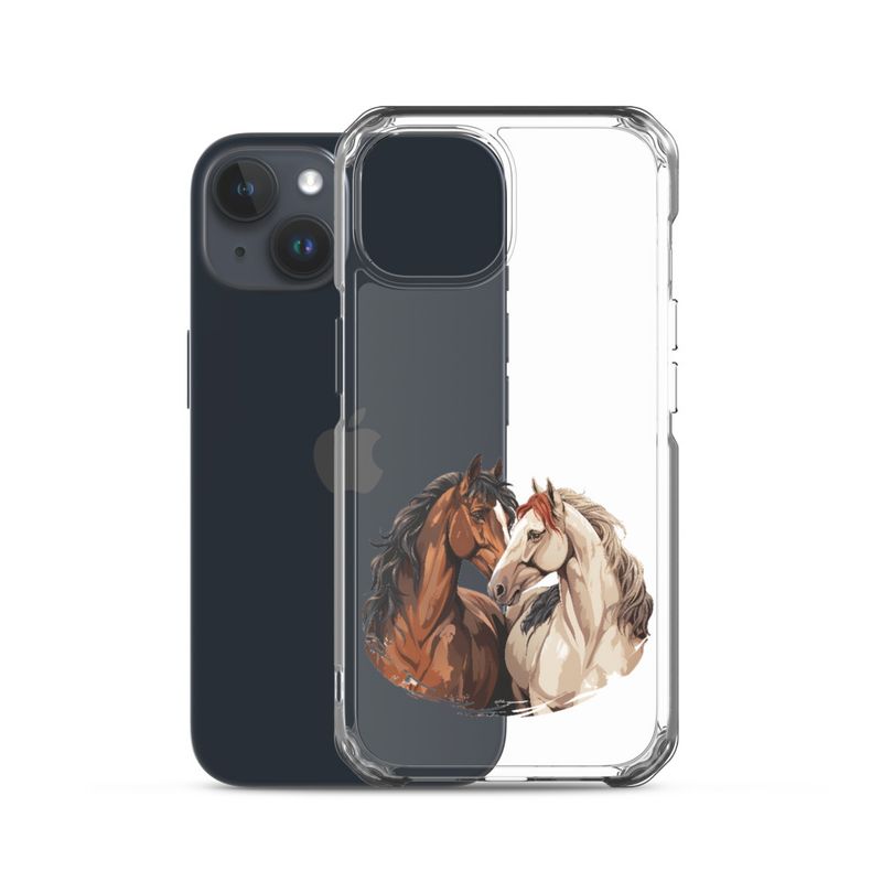 Clear Case for iPhone, Horses nose-to-nose, jbgjpy