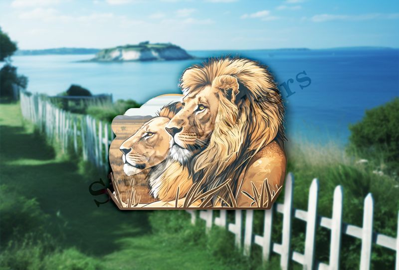 Male lion with lioness
