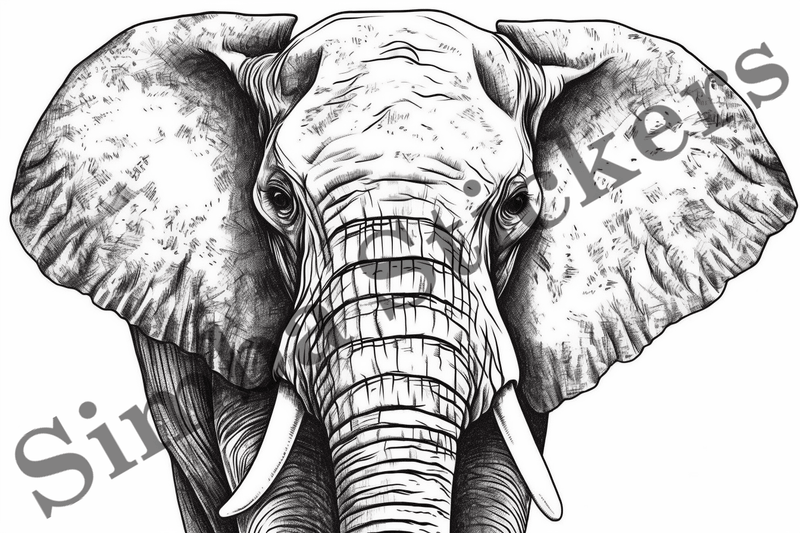 Colouring pages, Bundle of elephants, 25 images