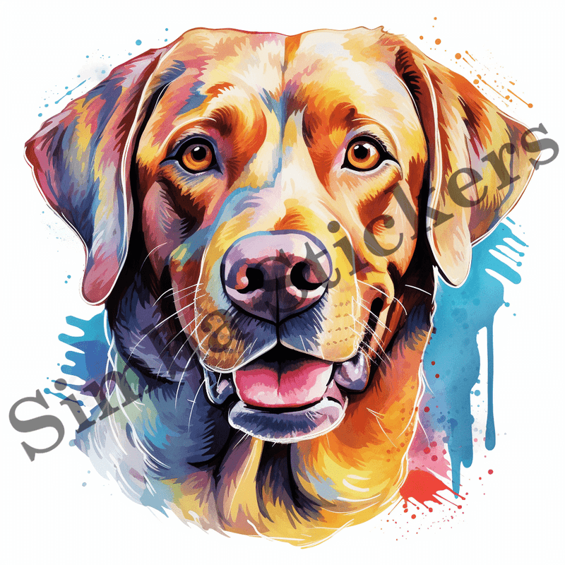 Labrador Retriever dogs, watercolour portraits, image set, 10 images