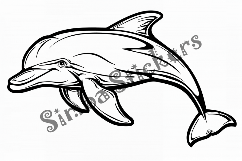 Colouring pages, bundle of singular dolphins, 10 images