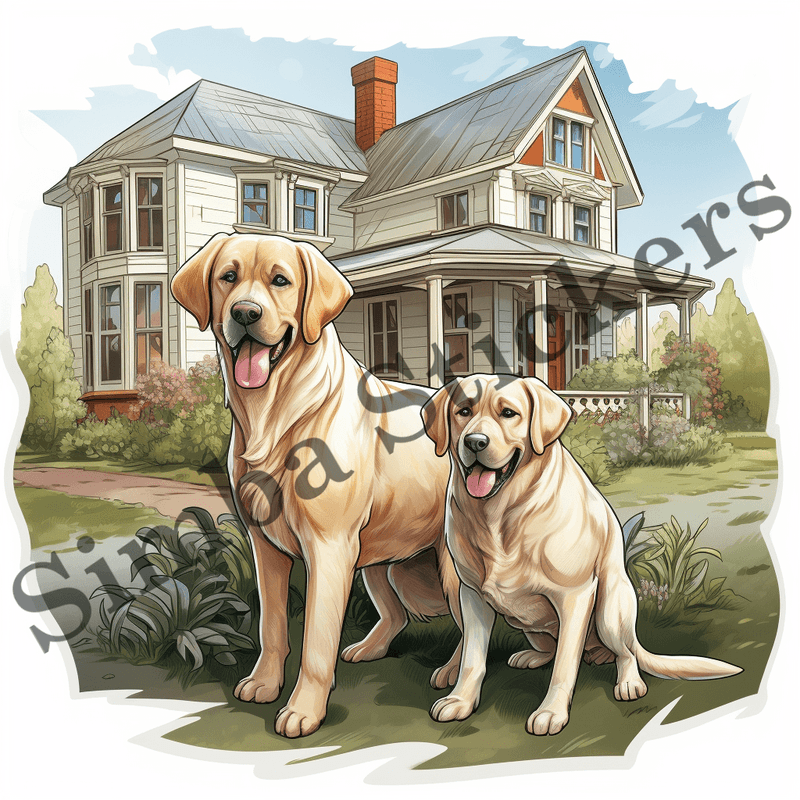 Labrador Retriever dogs outdoors, image set, 10 images