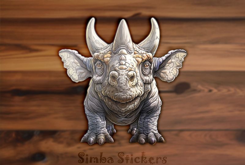 Horned dinosaur looking friendly
