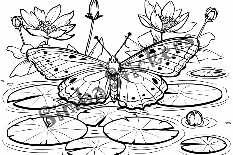 Colouring pages, bundle of butterflies, 50 images