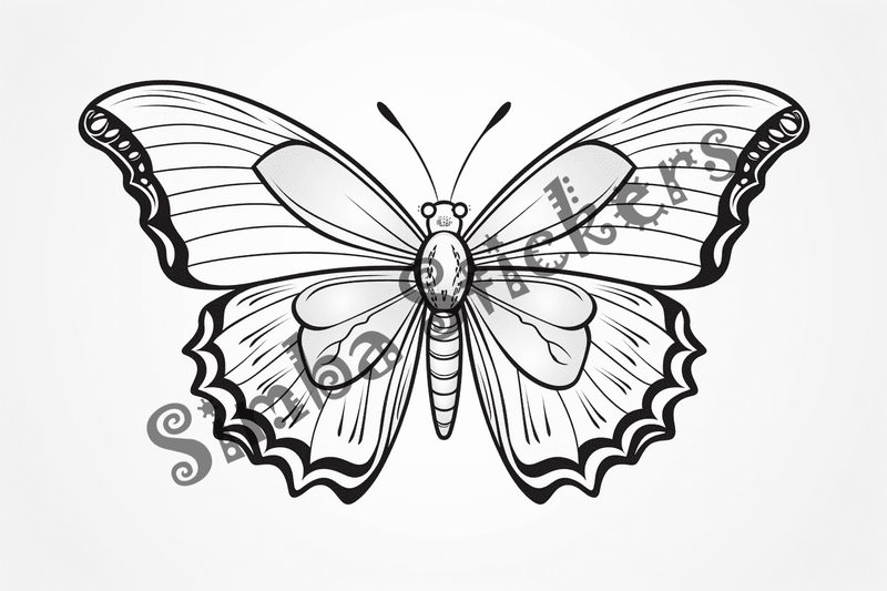 Colouring pages, bundle of single butterflies, 10 images