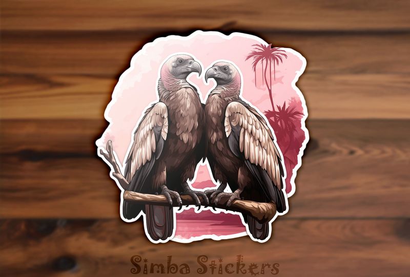 Vultures in love at tropical beach, ptrnhh