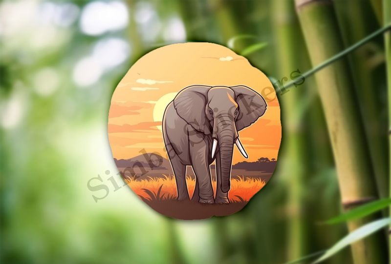 African elephant at sunrise