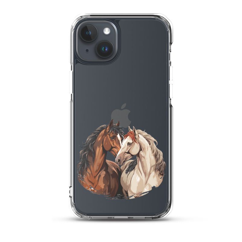 Clear Case for iPhone, Horses nose-to-nose, jbgjpy