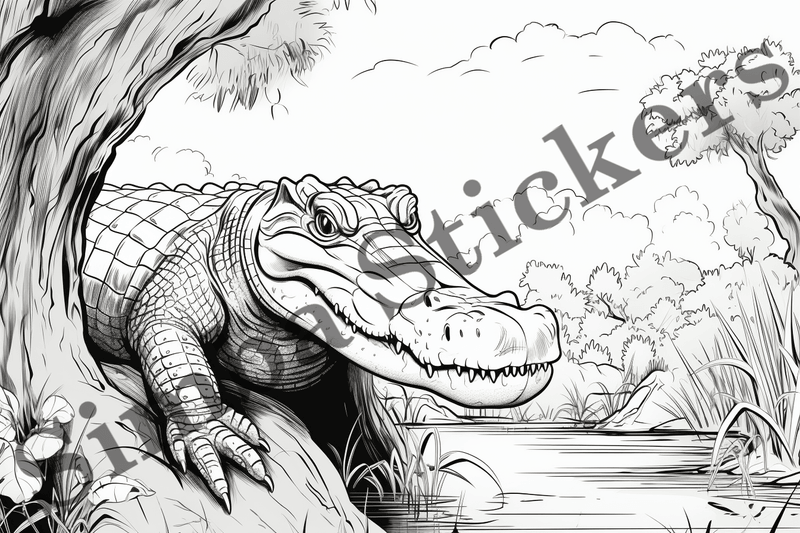 Colouring pages, Bundle of crocodiles, 25 images