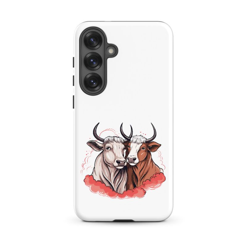Tough Case for Samsung, Bull and cow, romantic, reddish clouds, qoucds