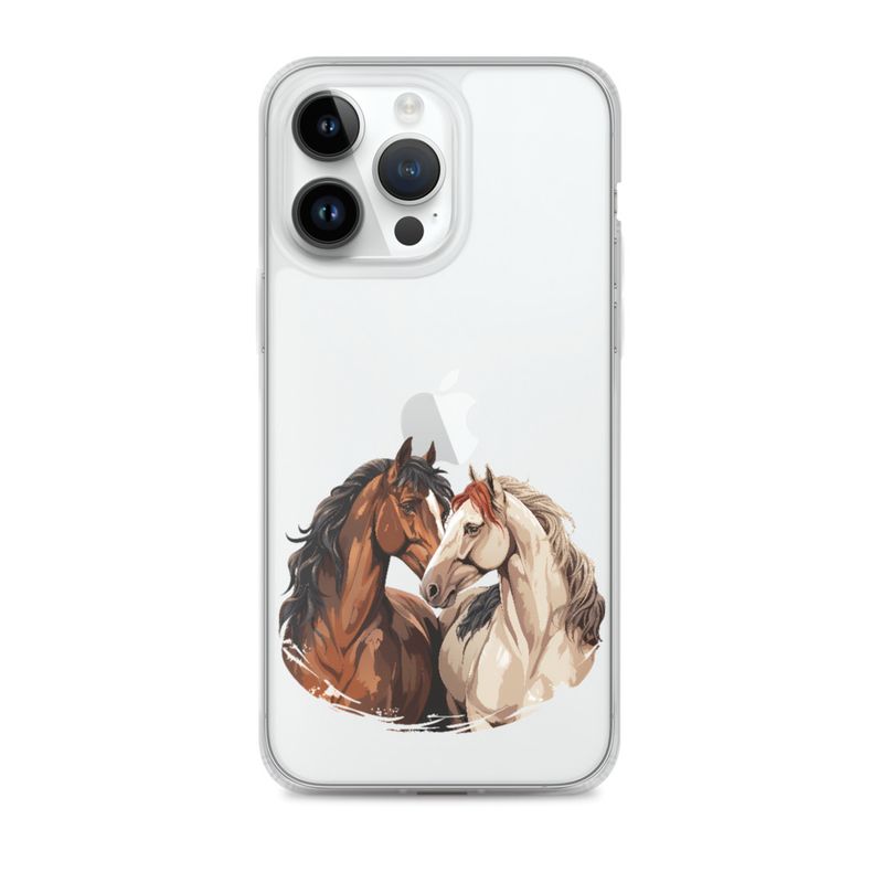 Clear Case for iPhone, Horses nose-to-nose, jbgjpy