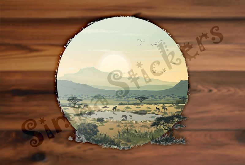 African Savanna landscape, at sunrise