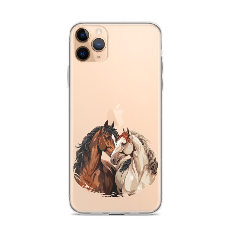 Clear Case for iPhone, Horses nose-to-nose, jbgjpy