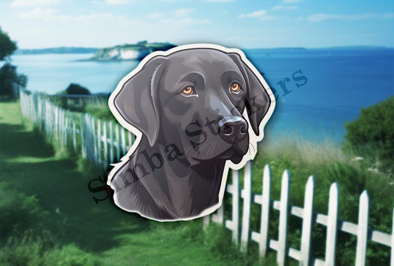 Black labrador dog face