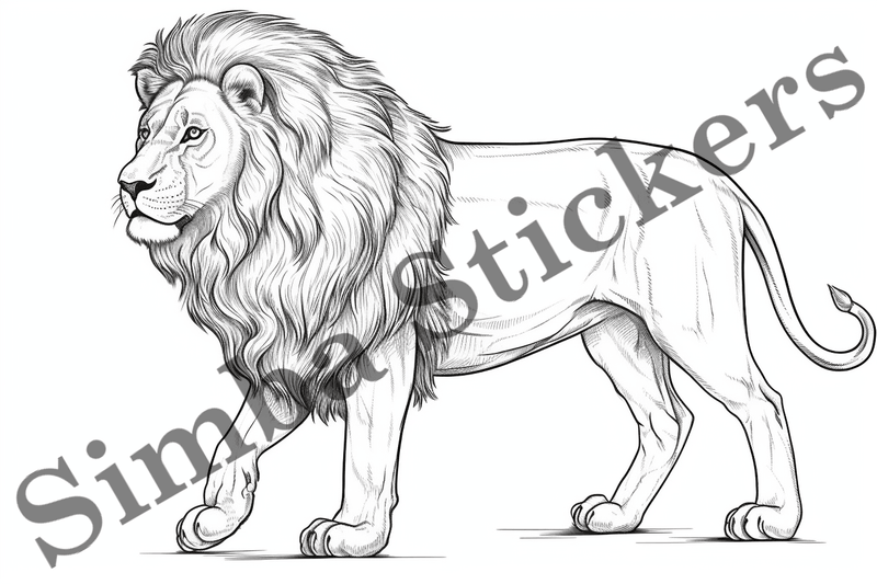 Colouring pages, Bundle of lions, 10 images