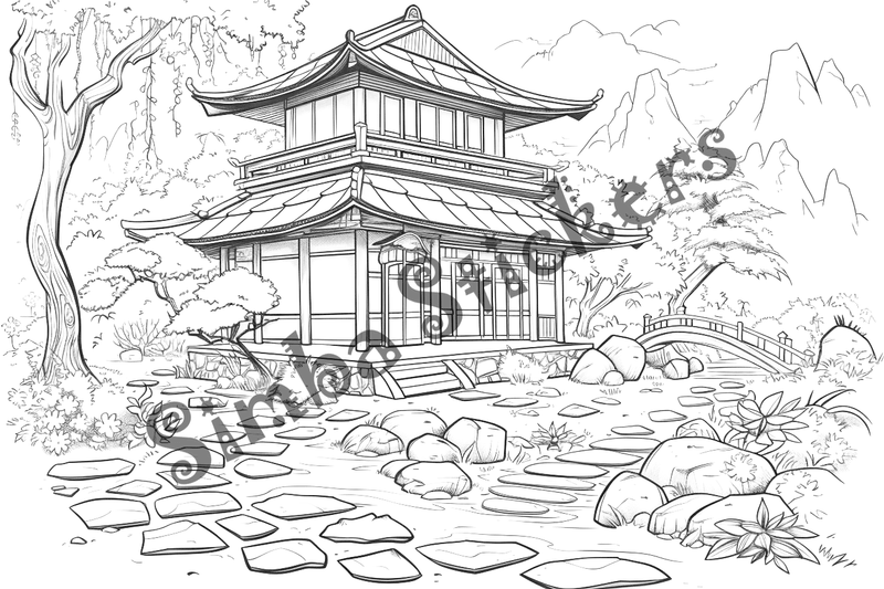 Colouring pages, bundle of houses, 25 images 2