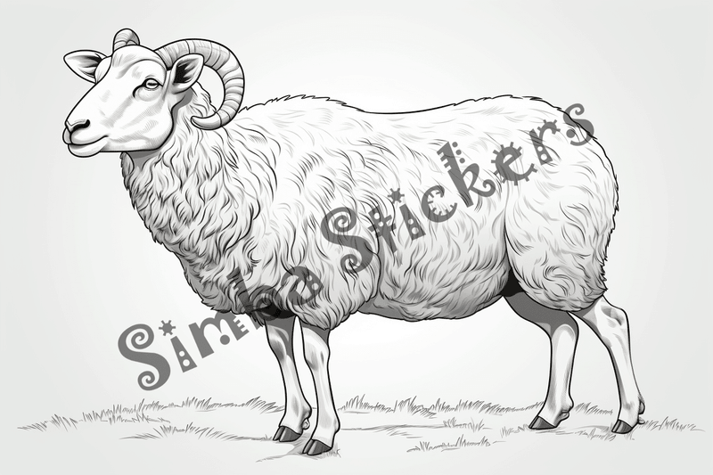 Colouring pages, bundle of sheep, 25 images 2