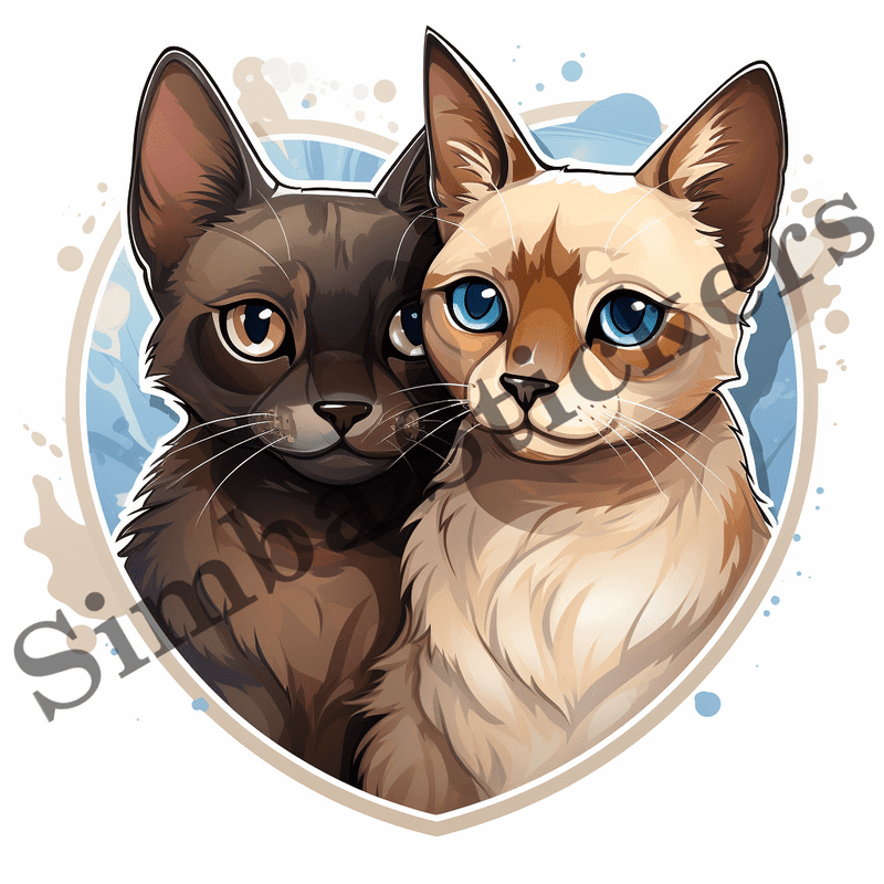 Tonkinese cats, image set, 10 images