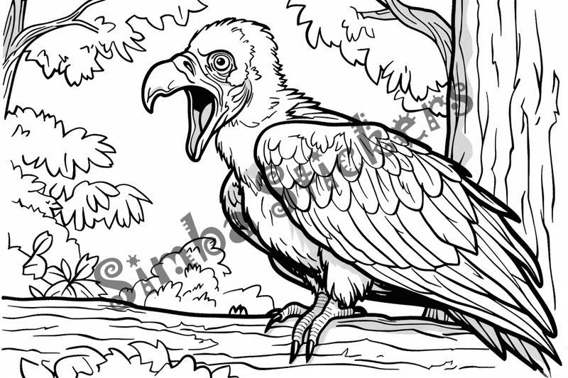 Colouring pages, bundle of vultures, 50 images, kqxcna