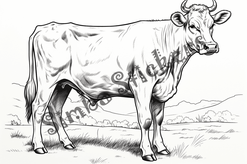 Colouring pages, bundle of cattle, complex, 25 images
