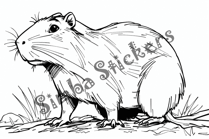 Colouring pages, bundle of capybaras, 50 images
