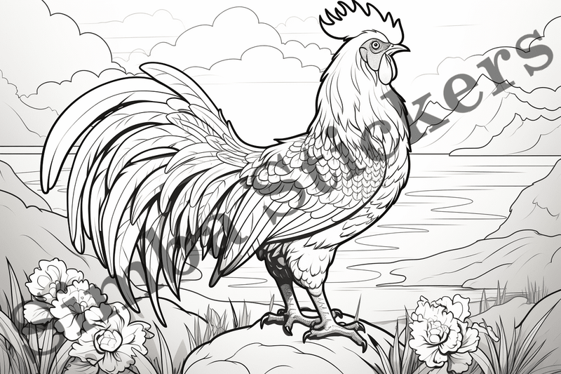 Colouring pages, Bundle of chicken, 25 images