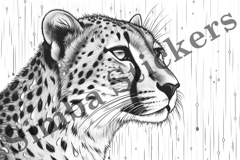 Colouring pages, Bundle of cheetahs, 25 images