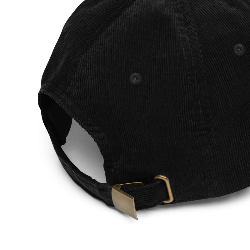 Vintage Corduroy Cap, Majestic lion face, outline art 