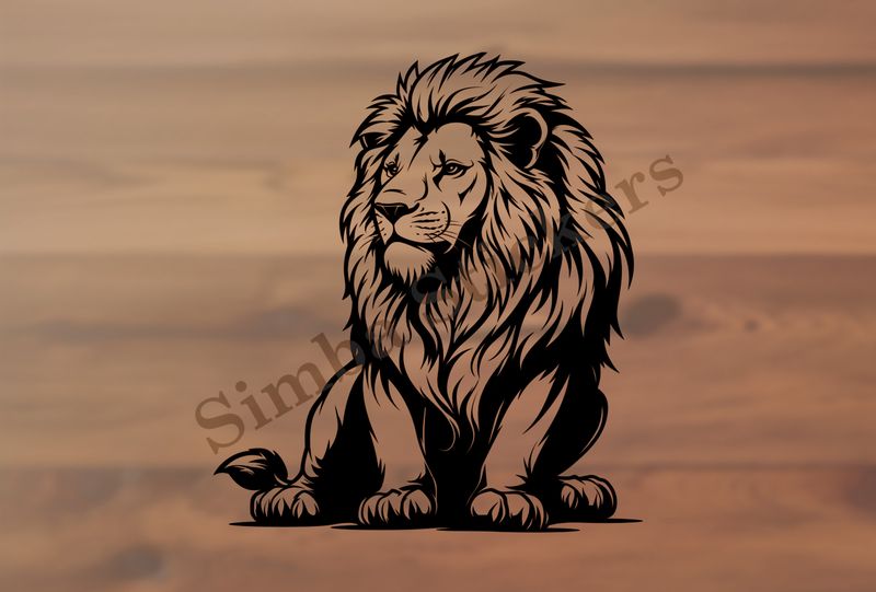 Majestic lion , outline art