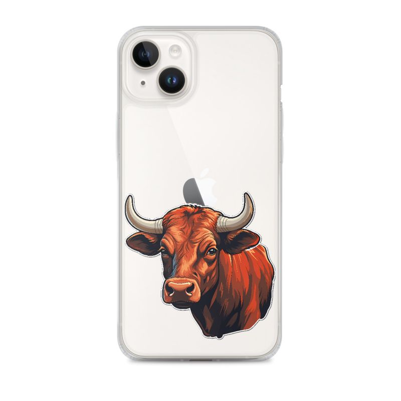 Clear Case for iPhone, Bull face, partial side view, bpor80