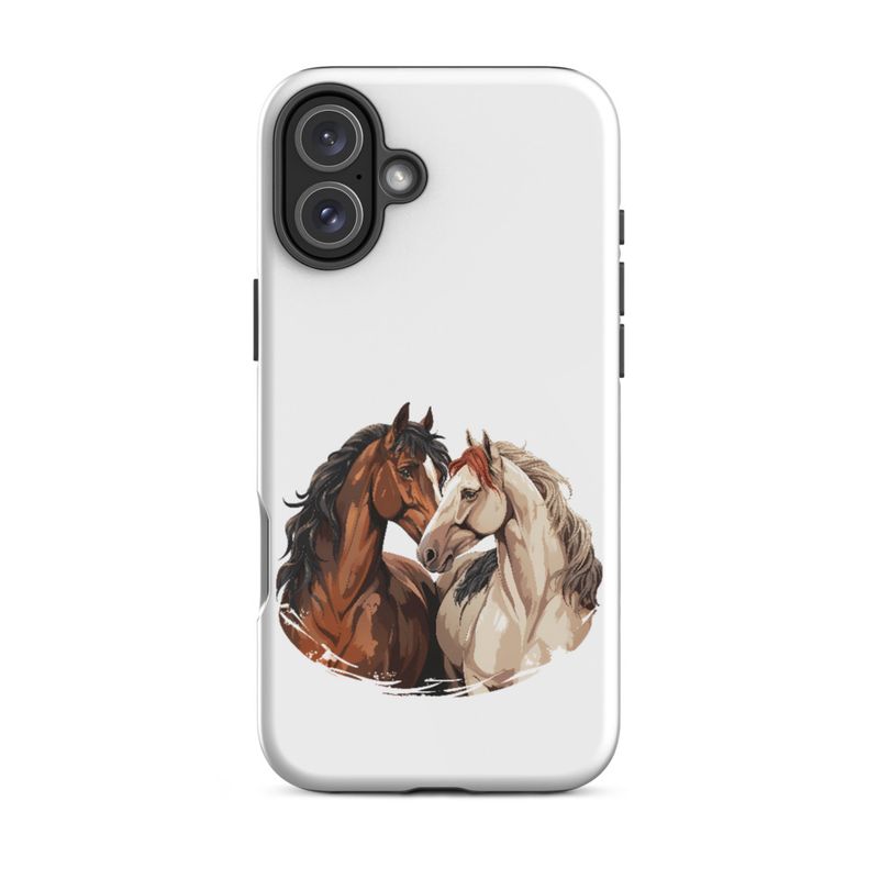 Tough Case for iPhone, Horses nose-to-nose, jbgjpy