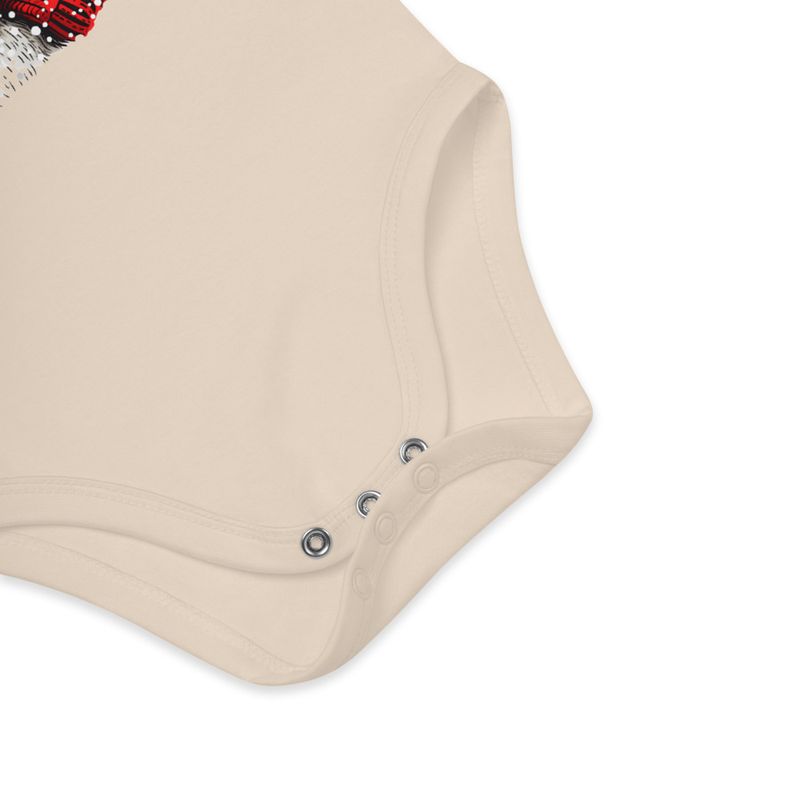 Organic Cotton Baby Bodysuit, 3-18 months, Mouse wearing red winter hat and scarf in the snow,xg8dl3