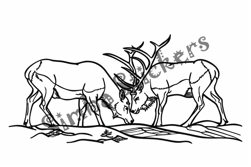 Colouring pages, bundle of elks, 25 images
