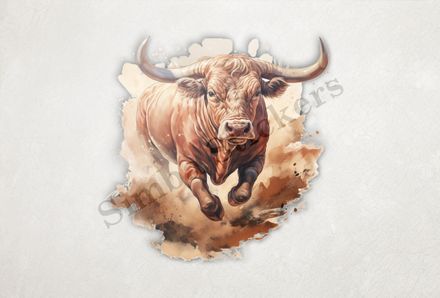 Bull kicking up dust