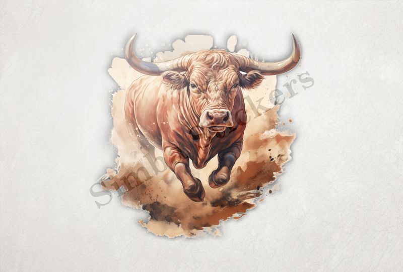 Bull kicking up dust