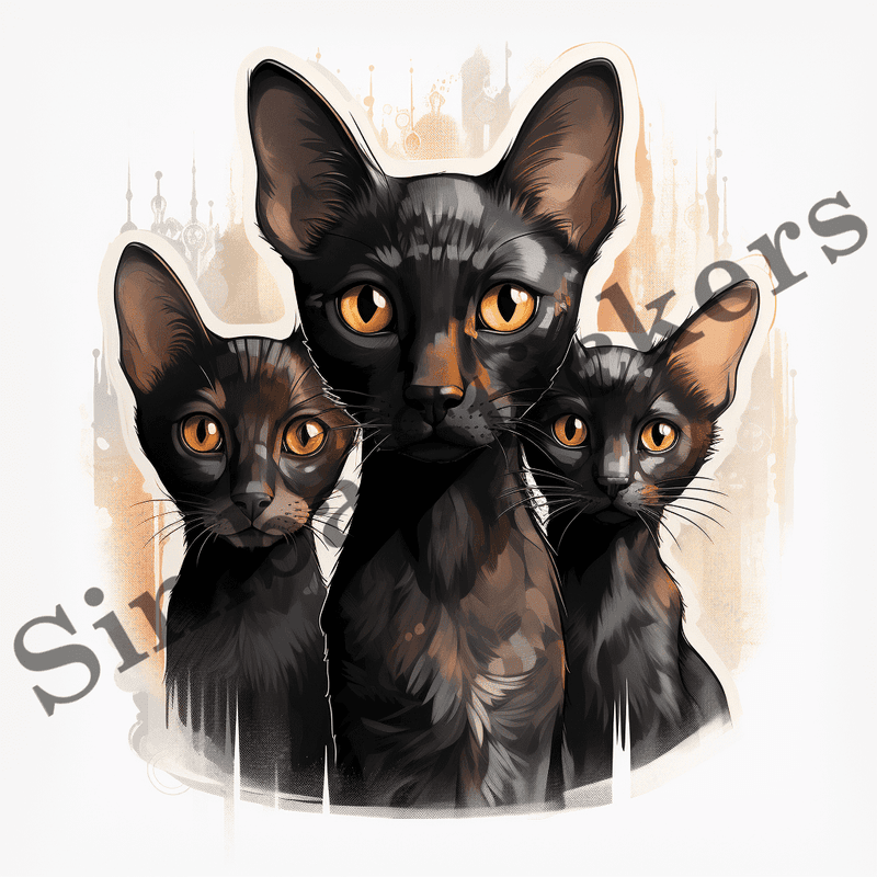 Oriental Shorthair cats, image set, 10 images