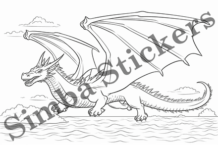 Colouring pages, bundle of dragons, simple, 10 images