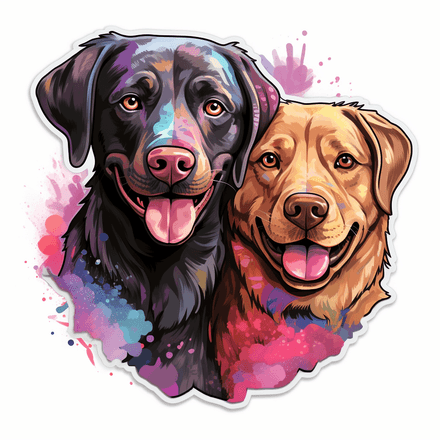 Labrador Retriever dogs in love, image set, 10 images