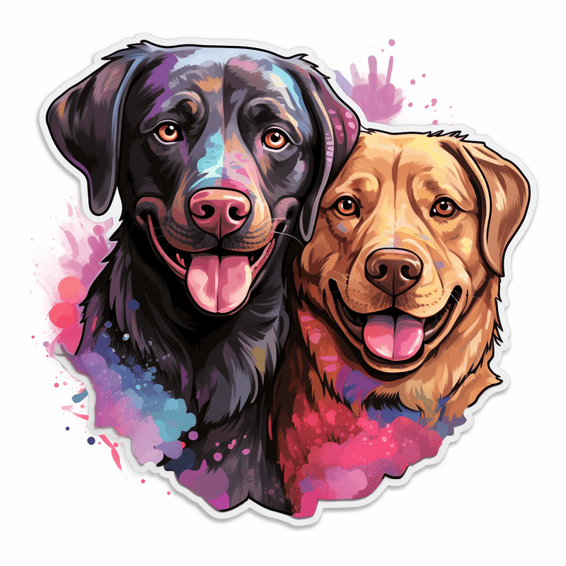 Labrador Retriever dogs in love, image set, 10 images