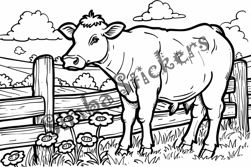 Colouring pages, bundle of cattle, 50 images
