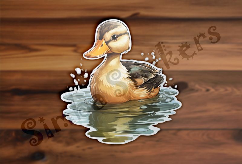 Duckling in a pond