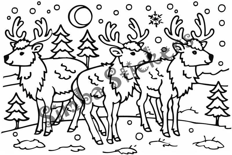 Colouring pages, bundle of elks, 25 images