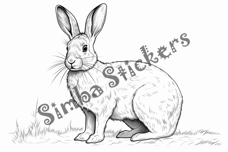 Colouring pages, bundle of rabbits, 25 images