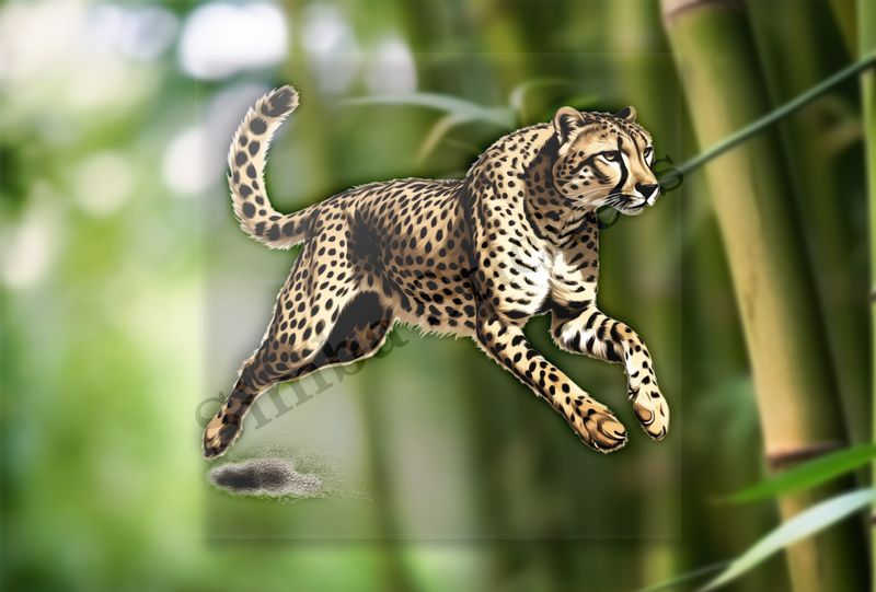 Cheetah leaping