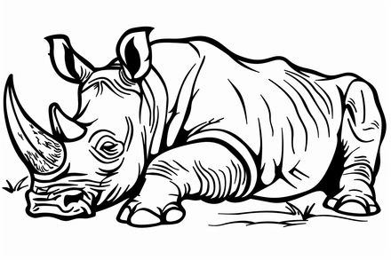 Colouring pages, bundle of rhinos, 10 images